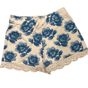 Janie and Jack Short White with Blue Floral